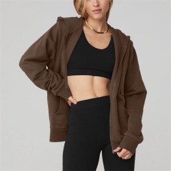 Custom women's simple zip-up hoodie