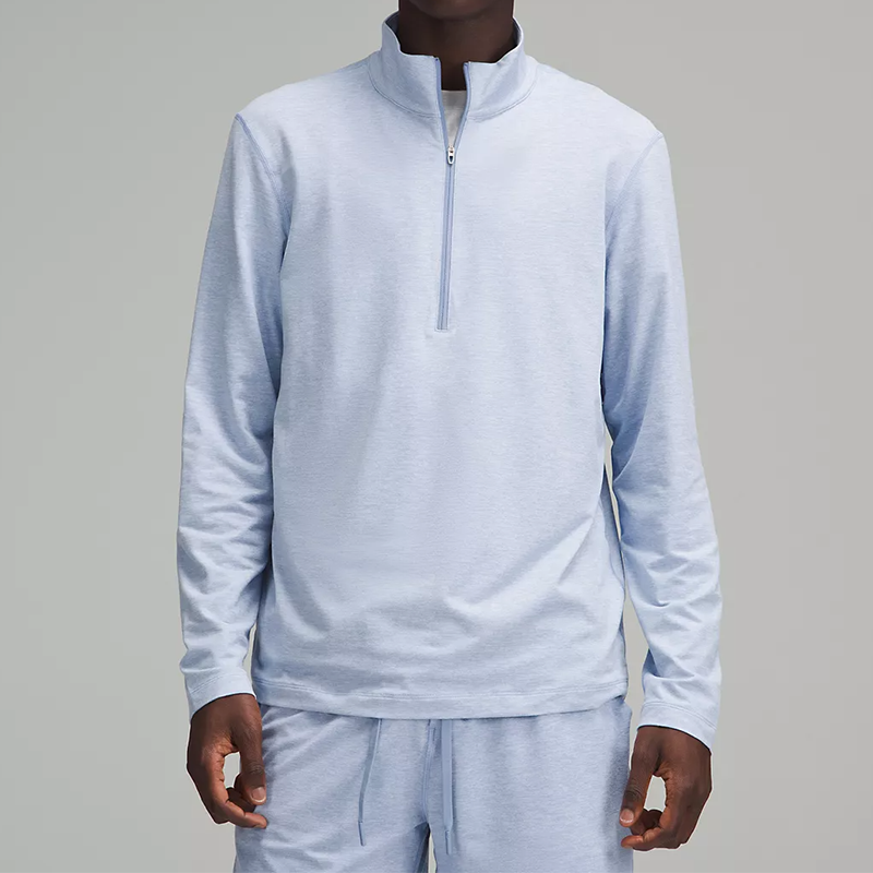 Soft Jersey Half-Zip Pullover - Lightweight Men's Activewear for Comfort & Flexibility