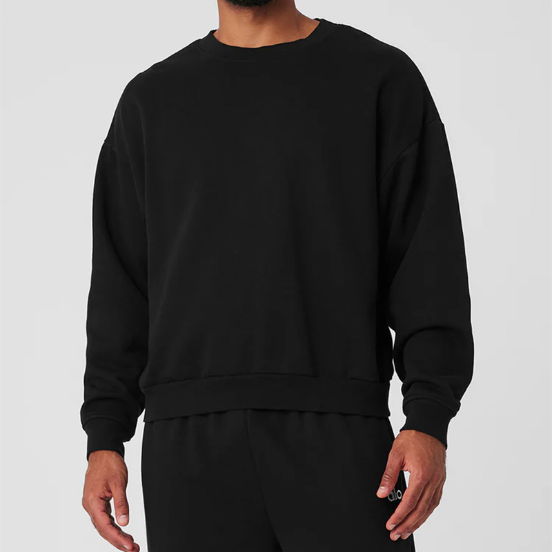 Black crewneck hoodie supplier