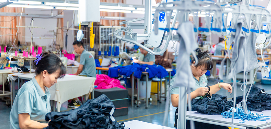 Stringent quality control inspection in sportswear manufacturing