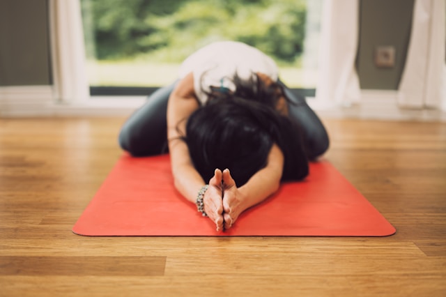 Yoga instructors work out outdoors