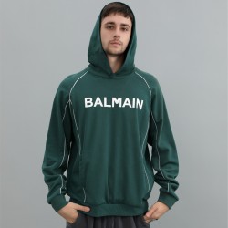 Branded Sports Hoodie with Contrast Piping