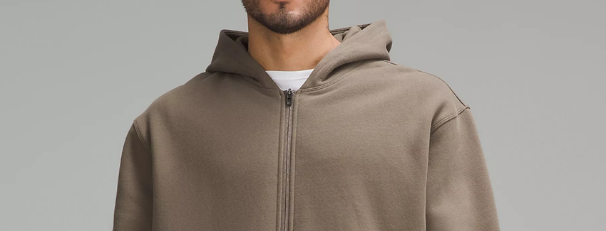 Smooth YKK zipper on a premium sports sweatshirt