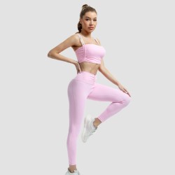 Custom High-Waisted Yoga Pants with Unique Waistband Premium Lycra Leggings for Wholesale