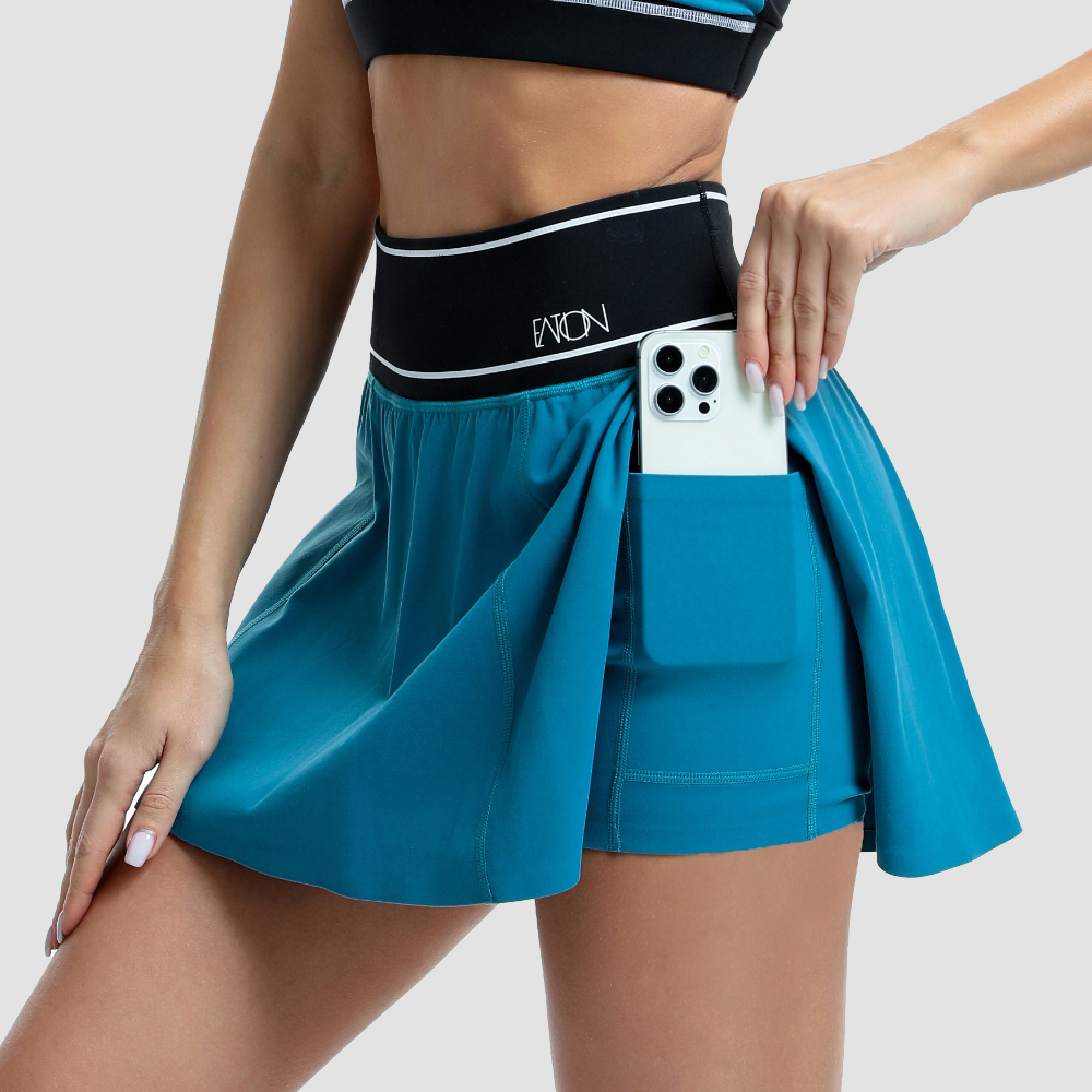 Eation tennis skirt with custom branding options, high-performance fabric for sports and casual wear