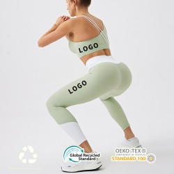 High-waisted seamless yoga leggings in beige - Private label sportswear supplier